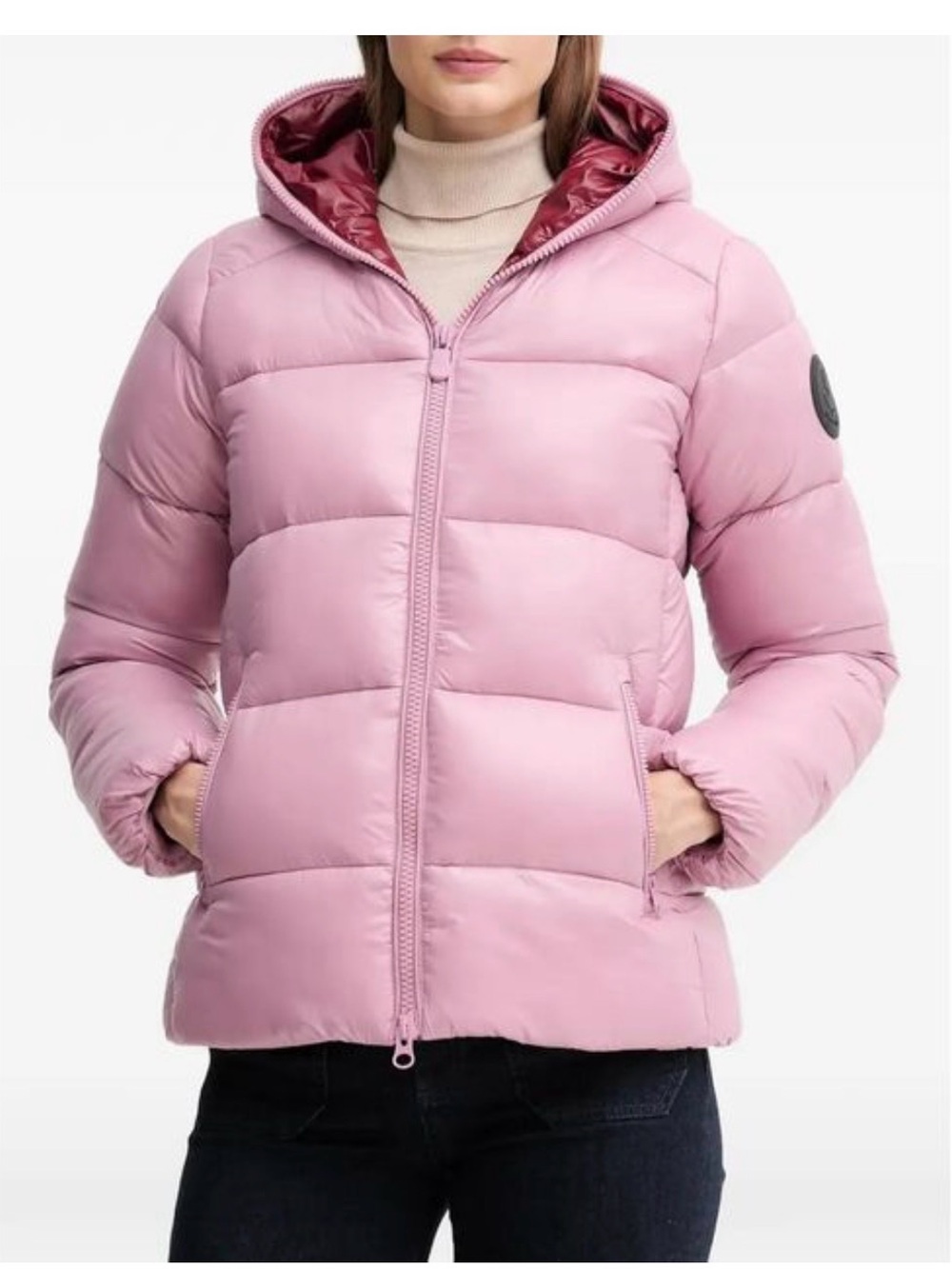 Save the Duck Pink Hooded Puffer Jacket NWT! Retails $740!! Size 3/M-L